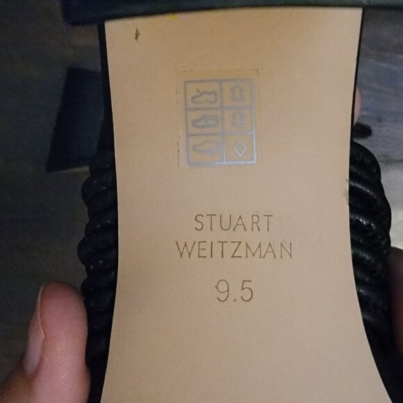 New Stuart Weitzman Twist Block 75 Sandals Womens 9.5 Black Luxury Designer Chic - Picture 8 of 10